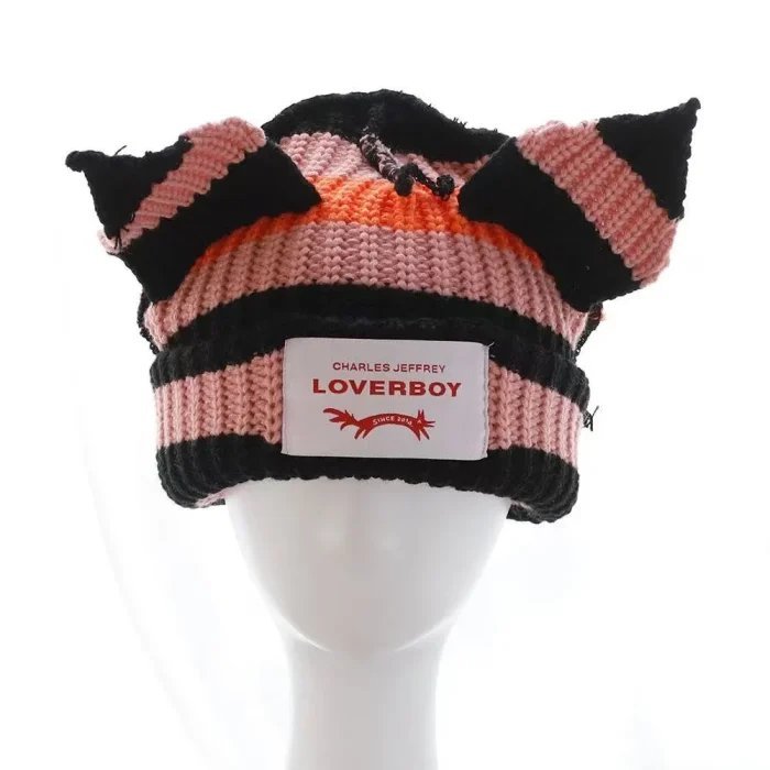 Loverboy cat ear knitted hat