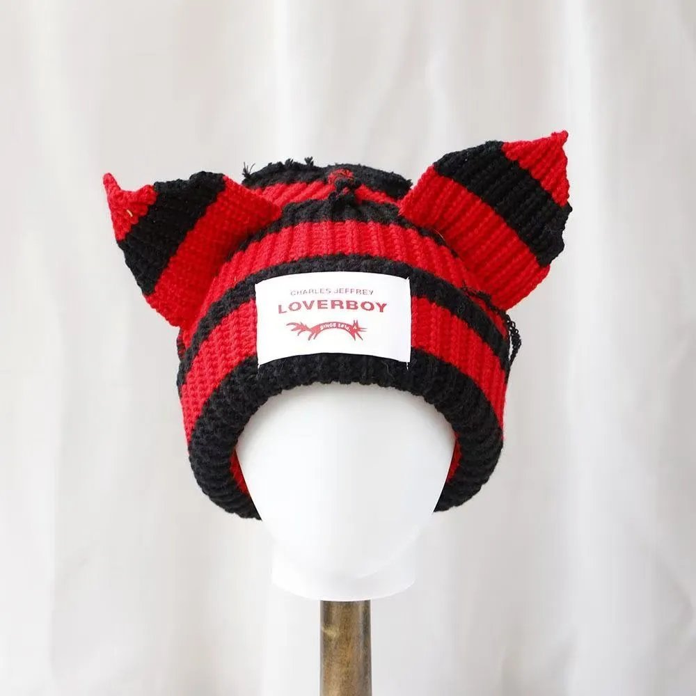 women men Loverboy cat ear knitted hat